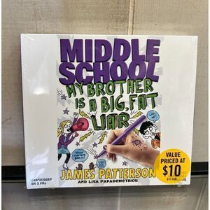 Middle School My Brother is a Big Fat Liar James Patterson Audiobook NEW, SEALED